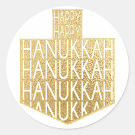 Adesivo Redondo Hanukkah Stickers (1 1/2" ou 3") "Hanukkah Dreidel
