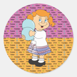 Adesivo Redondo Hanukkah Stickers Obrigado Hanukkah Round