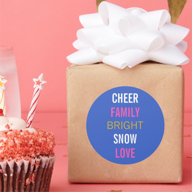 Adesivo Redondo Hanukkah Winter Deseja Vinhetas de Férias (Festa)