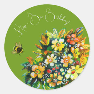 Adesivo Redondo Hap - Aniversário da Abelha