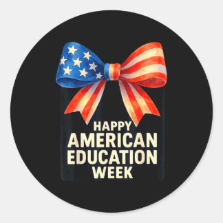 Adesivo Redondo Happy American Education Week 2025 