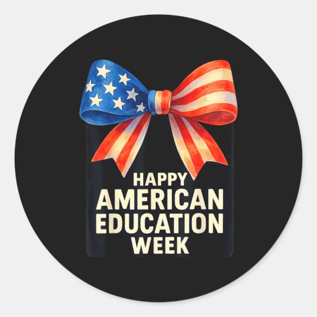 Adesivo Redondo Happy American Education Week 2025  (Frente)