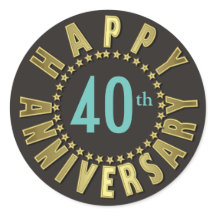 Happy Anniversário Circle of Stars Dourada ID173