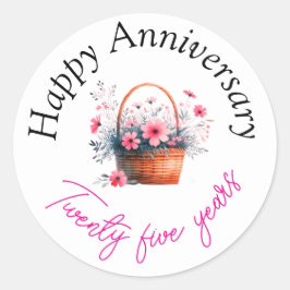 Adesivo Redondo Happy anniversary stickers