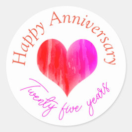 Adesivo Redondo Happy anniversary stickers