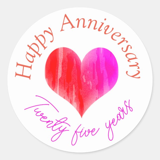 Adesivo Redondo Happy anniversary stickers  (Frente)
