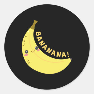 Adesivo Redondo Happy Banana Sticker