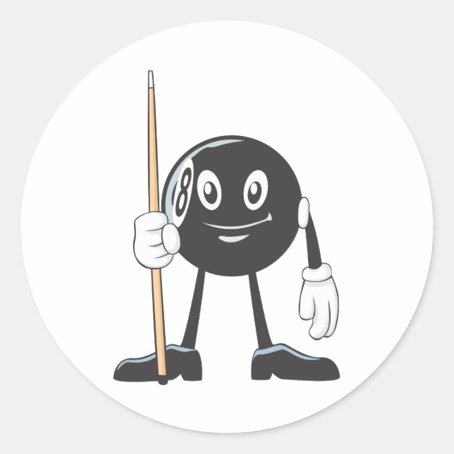 Adesivo Redondo Happy Billiard Oight Ball (Frente)