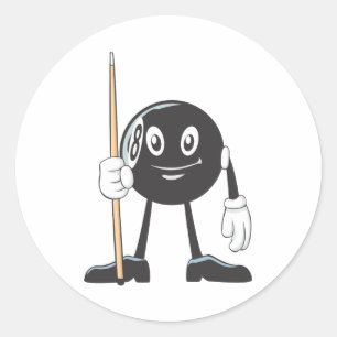 Adesivo Redondo Happy Billiard Oight Ball