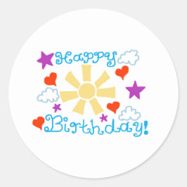 Adesivo Redondo Happy Birthday 