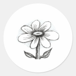 Adesivo Redondo Happy Birthday card for her with daisy