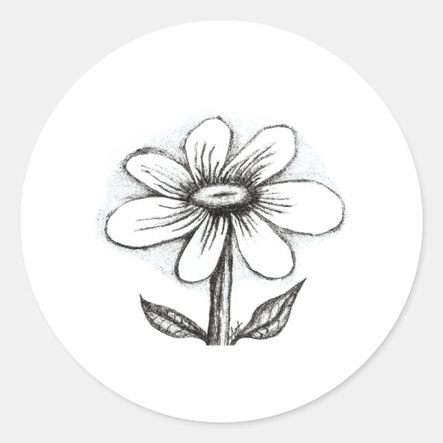 Adesivo Redondo Happy Birthday card for her with daisy (Frente)