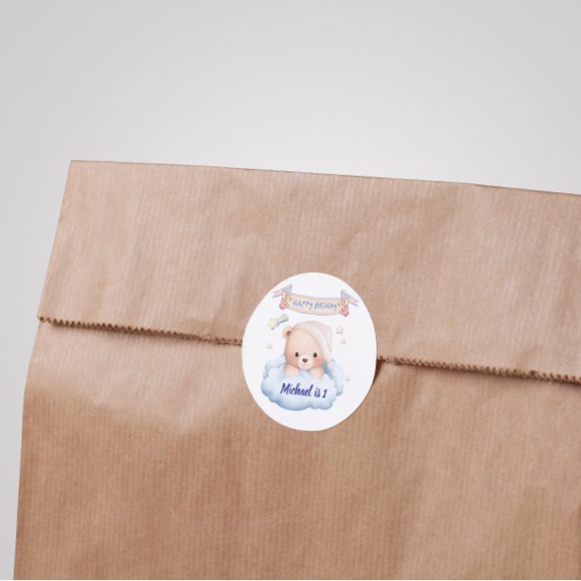 Adesivo Redondo Happy Birthday Personalized Sticker (Criador carregado)