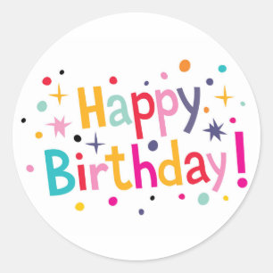 Adesivo Redondo Happy Birthday! Round Sticker