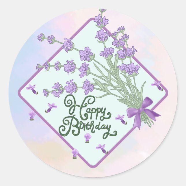 Adesivo Redondo Happy Birthday Runder Aufkleber (Frente)