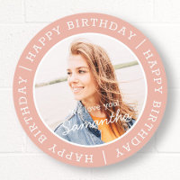 Happy Birthday Simple Preppy Modern Custom Photo