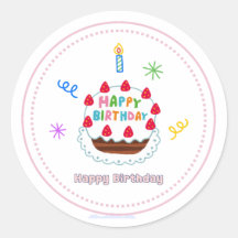 happy birthday sticker cute cake ballons party 