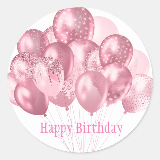 Adesivo Redondo Happy Birthday Stickers (Frente)
