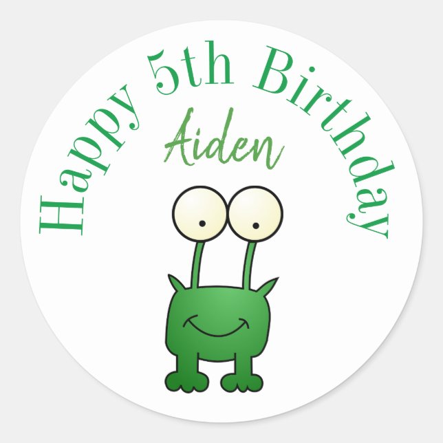 Adesivo Redondo Happy birthday stickers personalized (Frente)