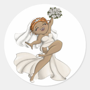 Adesivo Redondo Happy Bride 03