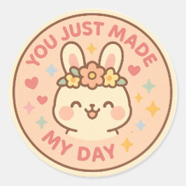 Adesivo Redondo Happy Bunny Appreciation Sticker