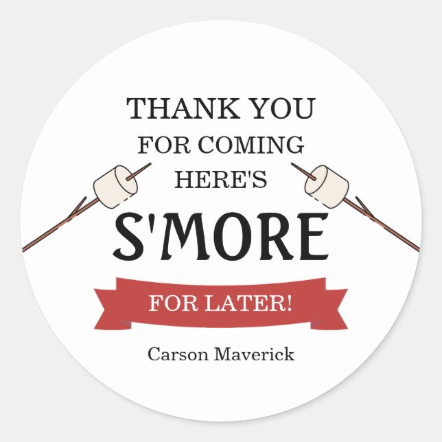 Adesivo Redondo Happy Camper Adventure Birthday (Frente)