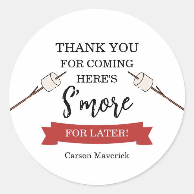 Adesivo Redondo Happy Camper Adventure Birthday (Frente)