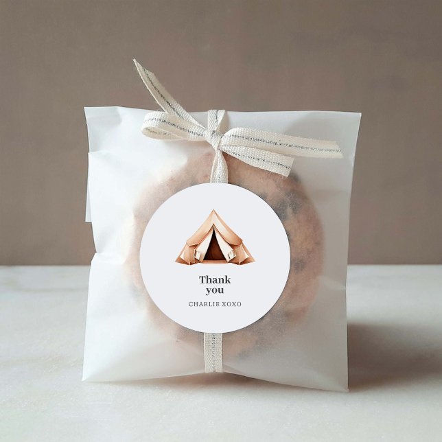 Adesivo Redondo Happy Camper Custom Favor Sticker (Criador carregado)