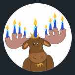 Adesivo Redondo Happy Chanukah Sticker<br><div class="desc">Vestir presentes,  selos de cartão ou decorações - personalize com o nome da criança,  o ano ou a sua escolha de saudação.</div>