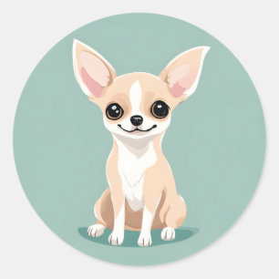 Adesivo Redondo Happy Chihuahua Sticker
