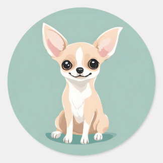 Adesivo Redondo Happy Chihuahua Sticker