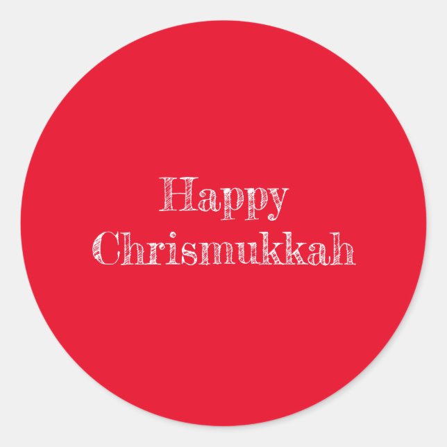 Adesivo Redondo Happy Chrismukkah Sticker (Frente)