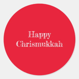 Adesivo Redondo Happy Chrismukkah Sticker