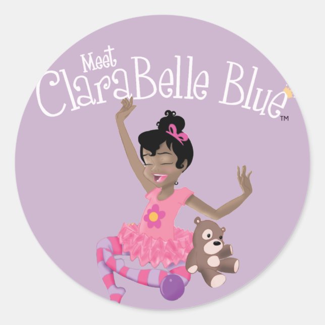 Adesivo Redondo Happy ClaraBelle Sticker (Frente)