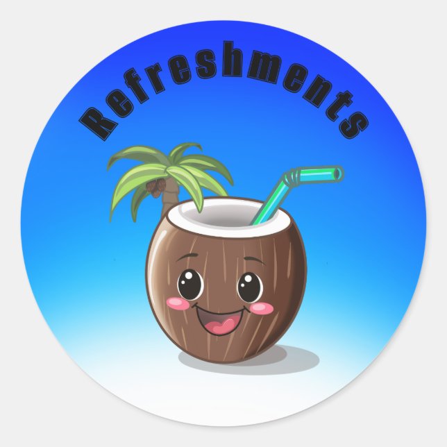 Adesivo Redondo Happy Coconut (Frente)