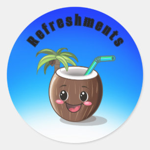 Adesivo Redondo Happy Coconut