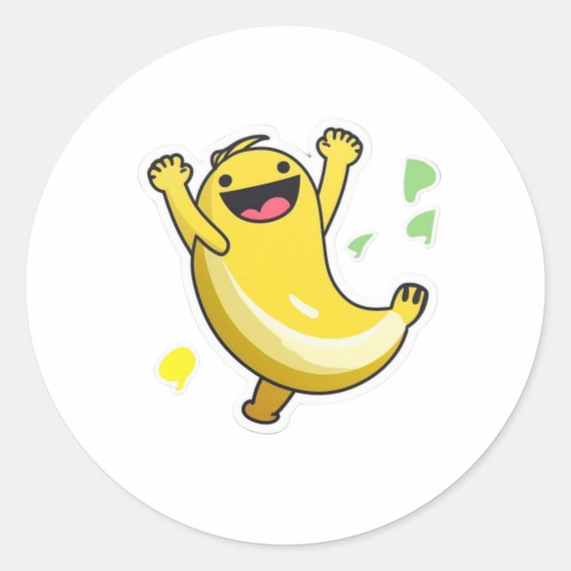 Adesivo Redondo Happy Dancing Banana (Frente)