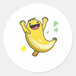 Adesivo Redondo Happy Dancing Banana