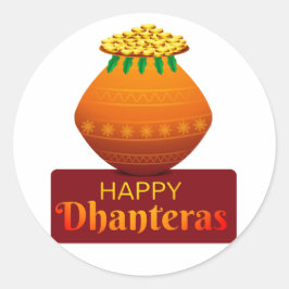 Adesivo Redondo Happy Dhanteras