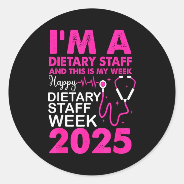 Adesivo Redondo Happy Dietary Staff Week 2025 Dietary Staffs Day  (Frente)