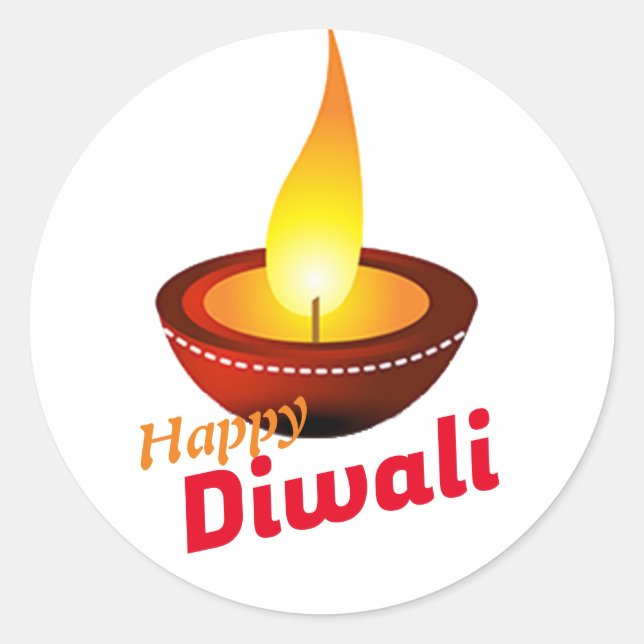 Adesivo Redondo Happy Diwali depak (Frente)