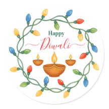 Happy Diwali Lights e Diyas Design