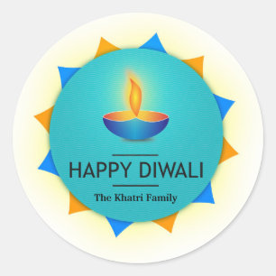 Adesivo Redondo Happy Diwali Personalizada