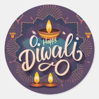 Adesivo Redondo Happy Diwali Sticker