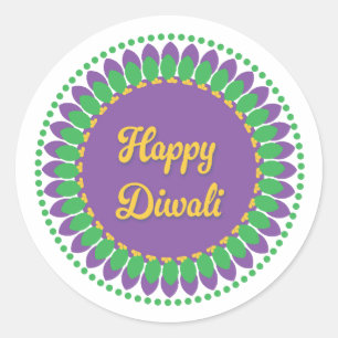 Adesivo Redondo Happy Diwali Sticker