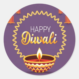 Adesivo Redondo Happy Diwali Sticker