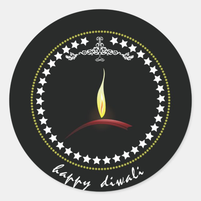 Adesivo Redondo Happy Diwali Stickers (Frente)