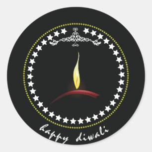 Adesivo Redondo Happy Diwali Stickers
