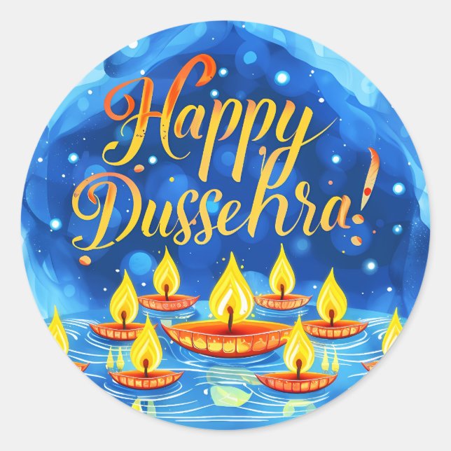 Adesivo Redondo Happy Dusshehra (Frente)