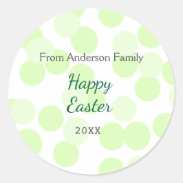 Adesivo Redondo Happy Easter gray green polka dots family name